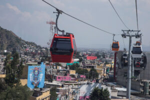 Mexicable gondola system operates in Mexico City.