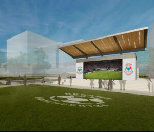Rendering of screening area at WatchFest in Decatur for World Cup.